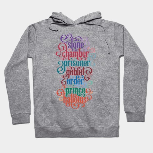 Seven Book Titles and Colors Hoodie by polliadesign